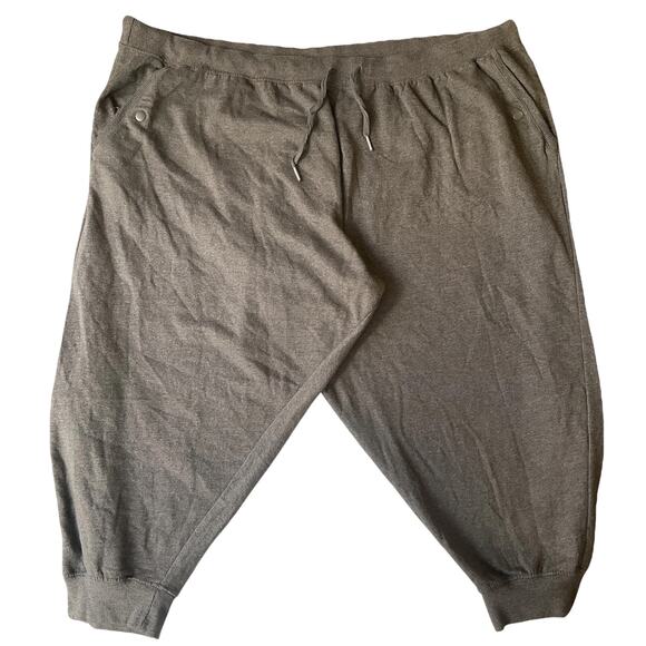 Woman Within Women Pants 3X Gray Sweatpants Fleece Button Pockets 22" Inseam - Picture 1 of 11